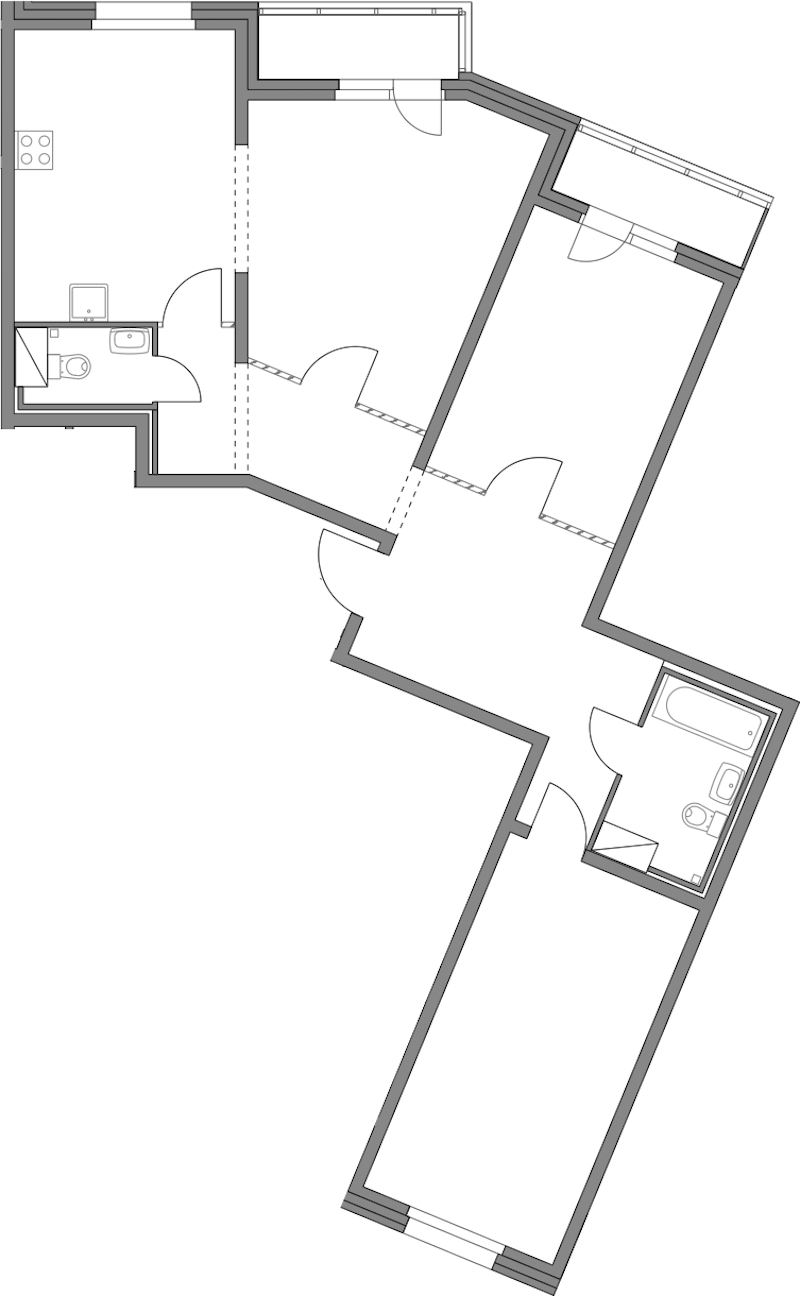 3-комнатная квартира 96.05 м², 5/19 эт., ЖК «Приморский квартал»